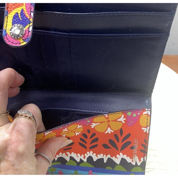 Vera Bradley Womens Pattern Play Rio Stripe Slim Wallet/Clutch 4.5x9" - Picture 6 of 10